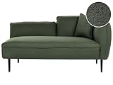 Beliani Chaiselongue Bouclé grün rechtsseitig mit Kissen Metallgestell modern Chevannes