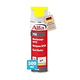 3x Alfa Markierungsspray 500 ml Neon-Gelb Farbspray für saubere und präzise Markierungen mit flexibler 360 °C Sprühanwendung (Überkopffunktion)