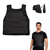 Hocomay Stichschutzweste mit weichem Innenfutter, Verstellbare Stichfeste Weste für Herren mit 40 Lagen Polyethylenfaser, Aufbewahrungstasche, Schutzweste schützt Brust und Rücken für Sicherheit