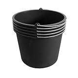 ViD® 5 Stück Mörteleimer/Betoneimer 20 Liter | Ø37 x 28 cm | Putzeimer/Zementeimer/Baueimer