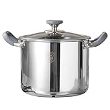 GXXINGIN Suppentopf aus Edelstahl 316, induktionsgeeigneter Kochtopf mit Glasdeckel, klassischer tiefer Topf mit großem Fassungsvermögen, für Pasta, Suppe, Reisbrei, Spaghetti-Kochtopf (28 cm)