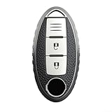 Autoschlüsseltasche mit 2 Tasten Schutz für Nissan Modelle Für Juke Für Qashqai Für Skyline Für XTrail Pathfinder, Materialbeständigkeit (Silber)