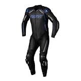 RST S1 CE Herren Einteiler Lederkombi - Schwarz/Grau/Neonblau, Schwarz , 48