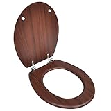 Toilettensitze aus Holz, Traditioneller Stil, Soft-Close-Toilettensitz in Universalgröße, Toilettendeckel mit Verstellbaren Scharnieren und Deckel, Badezimmer-Toilettensitz aus