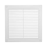 Vent Systems 200x200 mm Weiße Lüftungsabdeckung – flache, quadratische Lüftungsschlitze – Integrierter Insektenschutz – HVAC-Lüftungsöffnungen für Badezimmer, Heimbüro