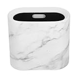 Alipis Filigraner Abfalleimer, schmal, Marmor-Design, Mülleimer für Büro, Zuhause, kompakter Mülleimer für Küche, Bad, Schlafzimmer, stabiles Material, leicht zu reinigen