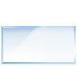 BIJON Funkenschutz-Platte mit Facettenschliff, Glasplatte Kaminofen, Kaminschutz mit ESG Sicherheitsglas, Kamin Glasplatte, Stärke 6mm Rechteck 40x100 cm oder 100x40 cm