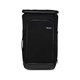 SALZEN Triplete L Reiserucksack Farbe Fabric Phantom Black mit gepolstertem 16 Zoll Tablet und Laptopfach, Volumen: 32l erweiterbar auf 37l