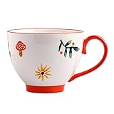 Teetasse Großes Fassungsvermögen Tasse Keramik Wasserbecher Haushalt Kaffee Haferflocken Milchbecher Frühstückstasse 16 oz Set Tassen (B) (C)