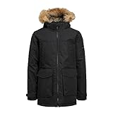 Jack & Jones Junior Jungen jjecraft parka sn jnr Jacke, Schwarz, 152 EU