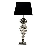 Designer Hockerleuchte Silber/Schwarz Höhe 106 cm, Breite 23 cm, Tiefe 48 cm Luxus Qualität - Leuchte Lampe