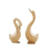 Vaguelly 1Paar DIY Holz Tierfigur Unfertige Holzornamente für Desktop Dekoration Kreatives Basteln für Schlafzimmer und Wohnzimmer Gans Hochwertiges Holzmaterial Geschenkauswahl