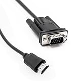 Wiistar HDMI auf VGA Kabel, 1,5 m, HDMI auf VGA Video-Konverter, Adapter, 1080P, Stecker auf Stecker, kompatibel für Computer, Desktop, Laptop, PC, Monitor, Projektor, HDTV