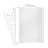 A4-Prospekthüllen, Klarsichthüllen, 100 Seiten, transparente Schutzfolien für Ordner, robuster Kunststoff, verstärkt, 11 Löcher, strapazierfähiger Papierschutz, 2 Stück