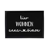 Personalisierte Fußmatte | Fußmatte Familie personalisiert | Fußmatte für Paare & Familien | Heimathafen | Herzdesign (Hier Wohnen)