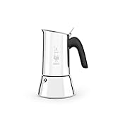 Bialetti - Neue italienische Espressomaschine Venus Induction aus Edelstahl, geeignet für alle Arten von Tellern, 4 Kaffeetassen (170 ml), Silber