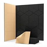 Soundsbay Akustikplatten Selbstklebend 12 Stück, Schallabsorber, Schallschutz, Schalldämmung Wand tür Decken, Akustikpaneele für Akustische Behandlung und Wanddekoration 30x26x0.9cm (Schwarz)