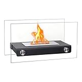 Tragbare Feuerstelle – 13,78 Zoll rechteckige Alkohol-Feuerstelle | Kamin-Dekotisch – gehärtetes, Edelstahl, 1400 g, tragbar, für drinnen und draußen, für Terrasse, Balkon, Garten, Camping