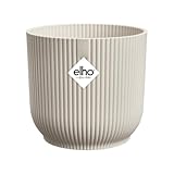 elho Vibes Fold Rund 30 Pflanzentopf - Blumentopf für Innen - 100% Recyceltem Plastik - Ø 29.5 x H 27.2 cm - Weiß/Leinenweiß