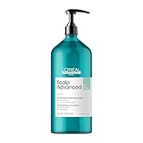 L'Oréal Professionnel, Anti-Fett-Shampoo, Dermo-Pflege, reinigend, für Kopfhaut & fettiges Haar, ohne Silikon, entgiftet & reinigt das Haar, Scalp Advanced, Serie Expert, 1500 ml