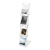 JUUTALK Prospekthalter Prospektständer Zeitungsständer Büroregale Katalog Faltbare Magazin Stand 4 Schicht für Wohnzimmer Hotel Messe Ausstellung Büro 36x27x132 cm Weiß