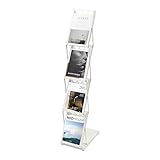 JUUTALK Prospekthalter Prospektständer Zeitungsständer Büroregale Katalog Faltbare Magazin Stand 4 Schicht für Wohnzimmer Hotel Messe Ausstellung Büro 36x27x132 cm Weiß