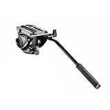 Manfrotto MVH500AH Kompakt Fluid Videoneiger (Inkl. flacher Basis (1/4 Zoll) und (3/8 Zoll) Gewinde) schwarz