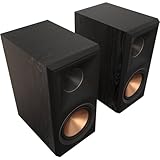 Klipsch Reference Premiere RP-600M II Bücherregal-Lautsprecher, 1 Paar mit größerem 90° x 90° Hybrid-Tractrix-Horn, 16,5 cm Cerametallic-Tieftöner für dynamischen Heimkino-Sound, Ebenholz