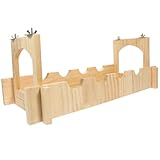 Toyvian Stabile Holzbrücke für Kleintiere Haustierbrücke mit Versteck für Ratten Hamster und Chinchillas Kleiner Käfigzubehör für Nager und Meerschweinchen