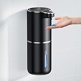Amyzavls Seifenspender Automatisch,380ml Elektrischer Wandmontage Berührungsloser Automatische Seifenspender,USB wiederaufladbar mit Infrarot Bewegungssensor für Bad,Küche, Büro Schwarz