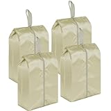 FUANA Schuhaufbewahrungstaschen, wasserdicht, Nylon, Reisetasche, für die Organisation von Schuhen, Toilettenartikeln und Zubehör, 4 Stück, schwarze Rückspiegelstange