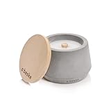 Betonfeuer® - Das Original Manufaktur | Modell 'Steller' | Ø14cm ‚bauchig‘ mit Dauerdocht | Wiederbefüllbare Fackel | Unendliche Brenndauer | Recycling von Kerzenwachs | Tischfeuer Fackel