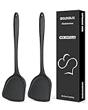 2 Stück Silikon Wok Spatel, Antihaft-BPA-freie Hohe Hitzebeständige Praktische Küchenutensilien zum Kochen, Backen, Eierdrehen, Pfannkuchen, Burger