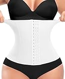 JoyGirl Damen Shapewear Korsett Bauchweg Body Shaper Waist Trainer Corset Shapewear Formend Stark Taillenformer Corsage Waist Training Cincher(#2 Weiß-Höhe 28CM, S)