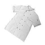 AOKWAWALIY 1Stk kurzärmlige kochjacke Chef Clothes Chef Jacket Chef Clothing Chef Apparel Chef Workwear Herren Kochmantel Konditorjacke Catering-Jacken lässige lockere Kochkleidung Weiß