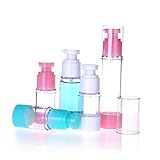 SOLUSTRE 3 Stücke Shampoo Reisebehälter Vakuumbehälter Reise Lotion Behälter Reise Kosmetikflasche Airless Pumpe Glas Leere Pumpe Behälter Nachfüllbare Reiseflasche