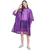 EXKURPOO Regenponcho Regenmantel for Elektrorollerfahren mit seitlicher Schnalle for Erwachsene, leichter und einfacher Umhang, Regencape(Purple)