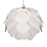 kwmobile DIY Puzzle Lampe Blüten Design - Lampenschirm Deckenlampe Pendelleuchte Hängelampe Stehleuchte - Puzzlelampe Schirm Deckenleuchte in Weiß