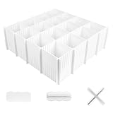 10 Stück Schubladeneinteiler, Trennwände für Schubladen, 32 x 11 cm Schubladentrenner Verstellbare Schubladenteiler aus Kunststoff mit 30 Stück Befestigungszubehör für Büro, Küche oder Schlafzimmer