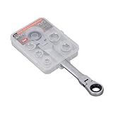 LIYJTK Doppelflexibler Schraubenschlüssel, Cr-V-Stahl, 72 Zähne, 14 bis 19 mm, multifunktionaler Ratschenschlüsselsatz, industrielle Automobilanwendungen