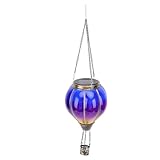 Heißluftballon Laterne, Solarantrieb Fire Ballon Lantern Hanging Outdoor Laternen -Mehrzwecklichter für den Gartenweg der Terrasse, Bequeme Solarenergie, Vielseitiges Hängen (Ich tippe)