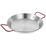 SECFOU Edelstahl Bratpfanne 28cm Flacher Boden Antihaftbeschichtet für Gebratenes Hähnchen und Pasta Küchenhelfer für Zuhause und Restaurant