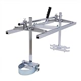Portable Kettensägenmühle 36 Zoll (91 cm) Höhenverstellbar 14-36 Zoll Aluminium Silber inkl. Werkzeugtasche & Handschuhe für Holzarbeiter, Tischler und Outdoor-Aktivitäten – Leicht, Sicher und Einfach