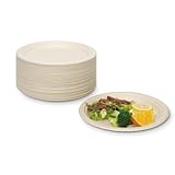 50pcs Kompostierbare Papierplatte 100% Biologisch Abbaubarer Und Kompostierbarer, Umweltfreundlicher Schwerer Dienstverwertbarer Teller, Perfekt Für Picknicks Grill (7inch, nature)