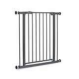 hauck Open N Stop 2, Dunkelgrau – Schutzgitter Treppe und Tür 75–80 cm – Kindersicheres Absperrgitter ohne Bohren – Manuelle 1 Hand Öffnung – nur für Innen