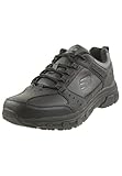 Skechers Oak Canyon Redwick Herren Trainer, Black Leather Synthetic Textile Black Trim, 43 EU