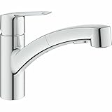 GROHE QUICKFIX Start - Einhand-Spültischbatterie (für die Einlochmontage, einfaches Umschalten zwischen Mossuer und Brausestrahl, flexible Anschlusschläuche), chrom, 30531001