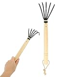 DIKACA 5 Rechen mit fünf Zähnen Grubber Handfräse gartenwerkzeug Gardening Tools Schwerlastrechen robuster Rechen aus Stahl Muschelharke am Meer Holzgriff Hülse Unkraut Rechen Graben