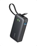 Anker Nano Powerbank, 10.000mAh Powerbank mit eingebautem USB-C Kabel, PD 30W Höchstleistung mit 1x USB-C, 1x USB-A, kompatibel mit iPhone 14 Serie, MacBook, Galaxy, iPad und mehr