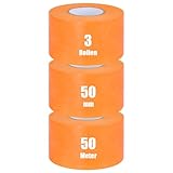 iuqiepo 3 Rollen Kreppband, Malerkrepp 50 mm x 50 m, Goldband, Wasserdicht Abklebeband Maler, Hitzebeständiges Klebeband, Malerkrepp UV beständig